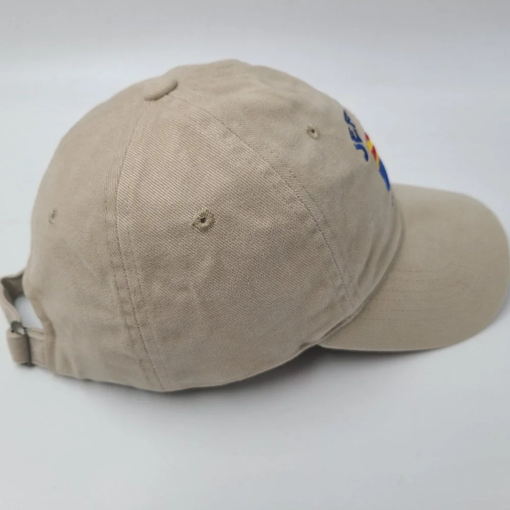 Vintage Jerome Arizona Hat Strapback Beige State Flag Logo Casual Travel Dad Men